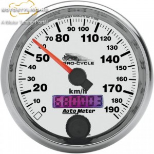 AUTO METER 2 5/8"190KM/H SPEEDO WHT kép